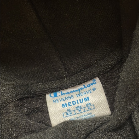 Authentic Mens Black Champion Reverse Weave Hoodie - Picture 3 of 3